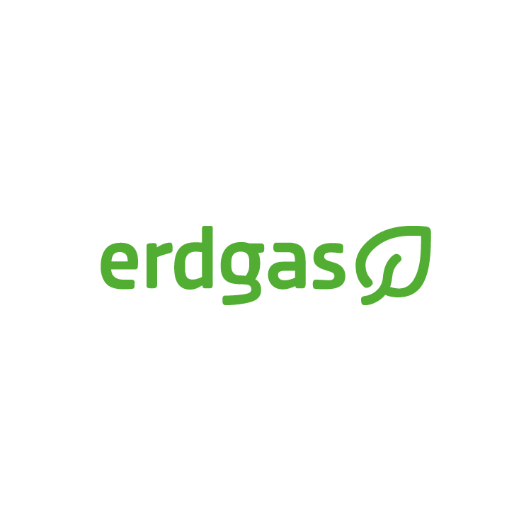 Erdgas-Logo Grün auf Weiß