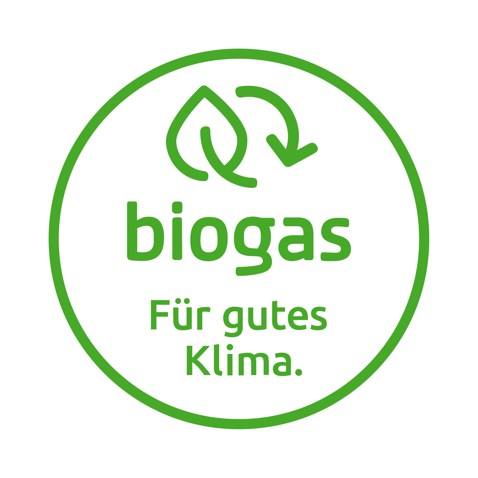 Das Siegel Biogas in Grün