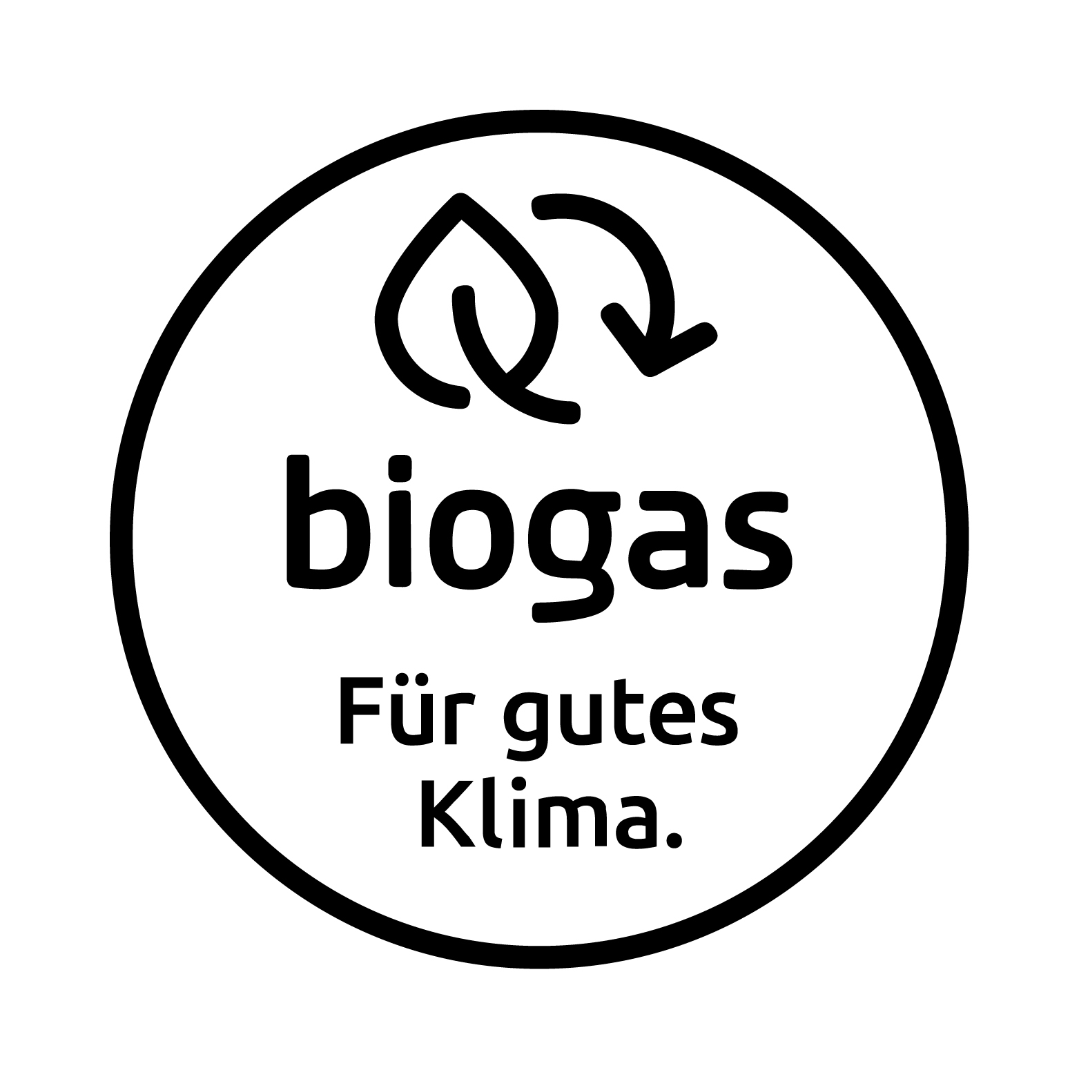 Das Siegel Biogas in Schwarz